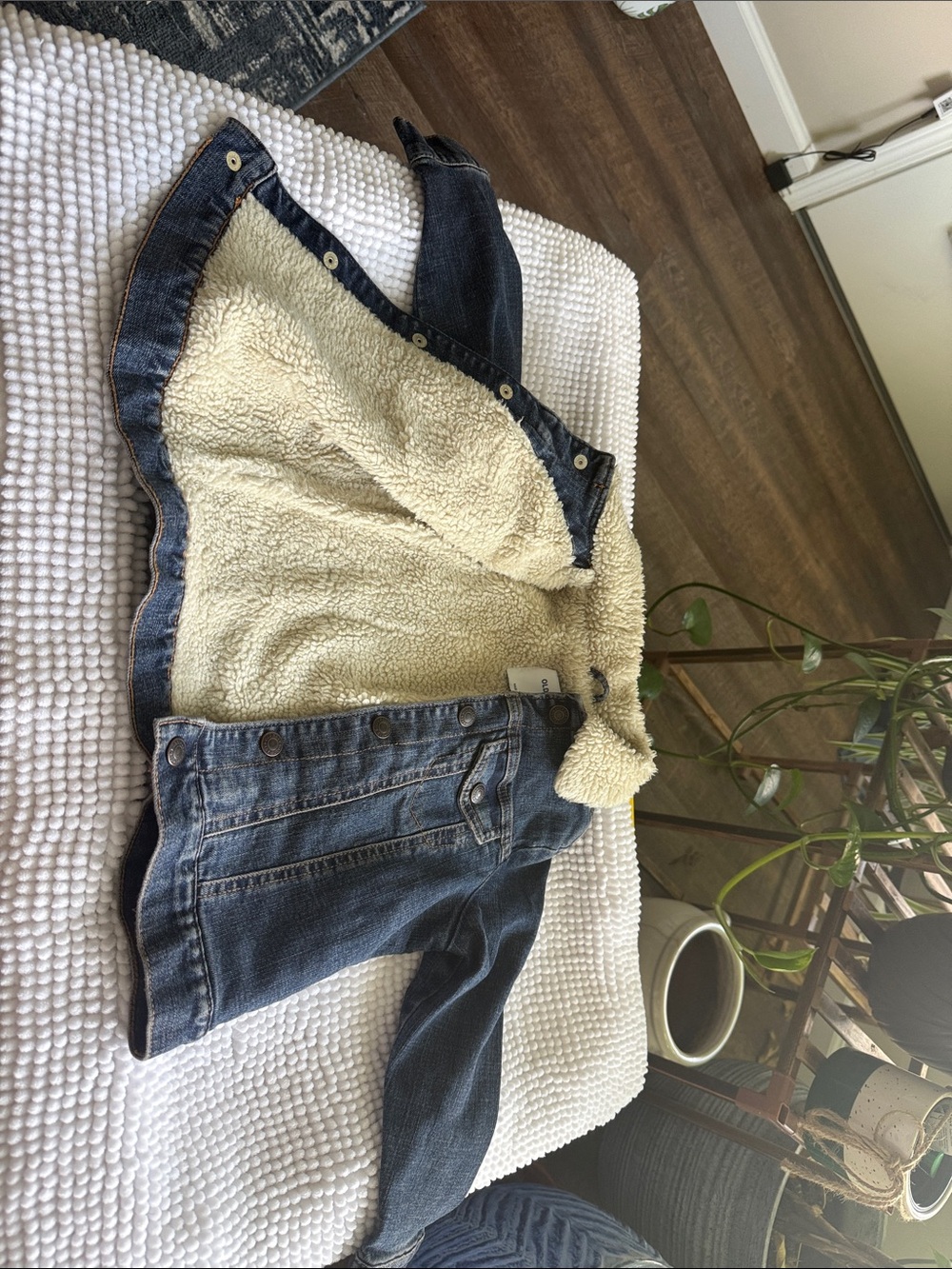 Old Navy Blue Denim Jacket with Cream Sherpa Lining